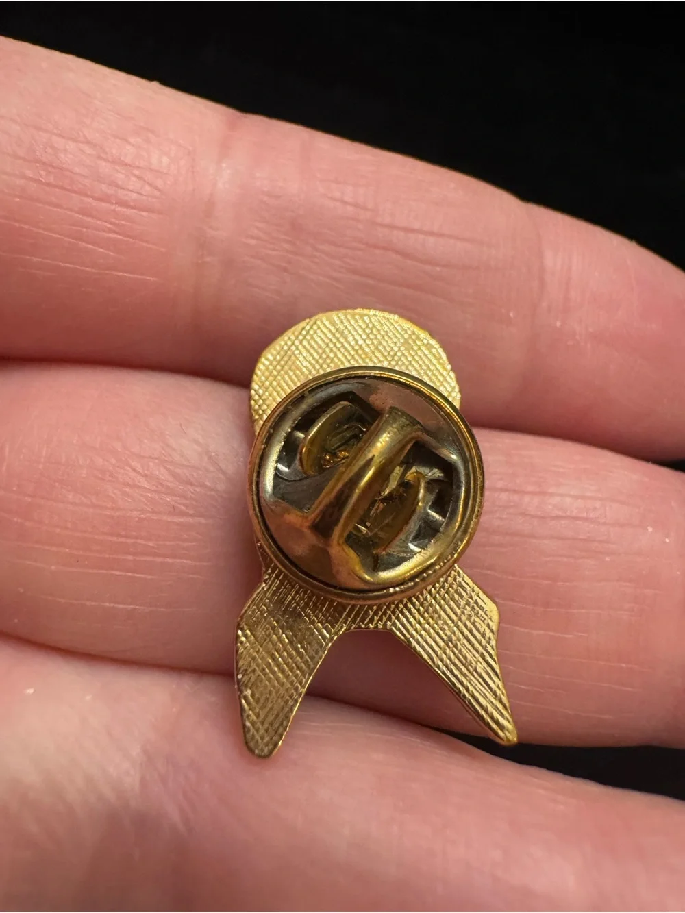 FOP Auxiliary Fraternal Order of Police Blue Ribbon Lapel Pin Gold Tone Enamel